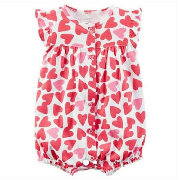 ❤NWT Carters Baby girls Heart romper outfit - Picture 2 of 2